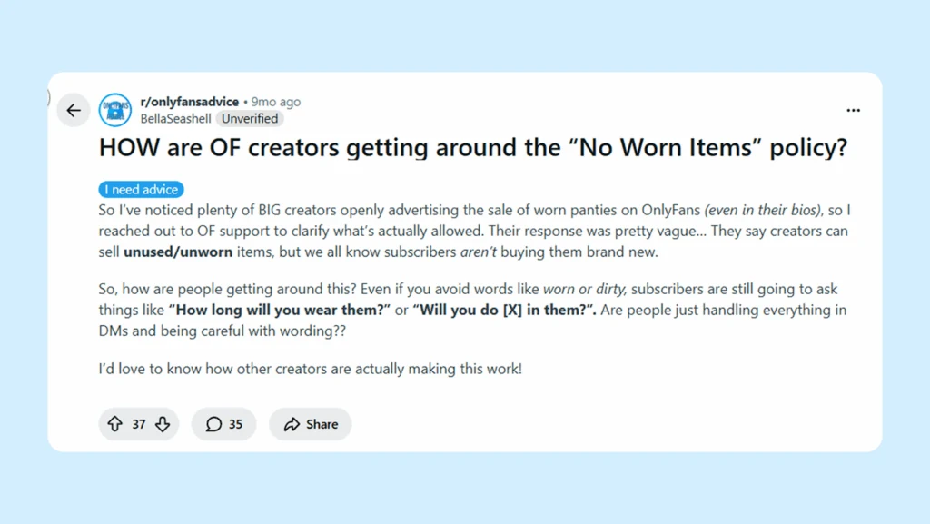 Обсуждение правил продажи товаров в сообществе Reddit