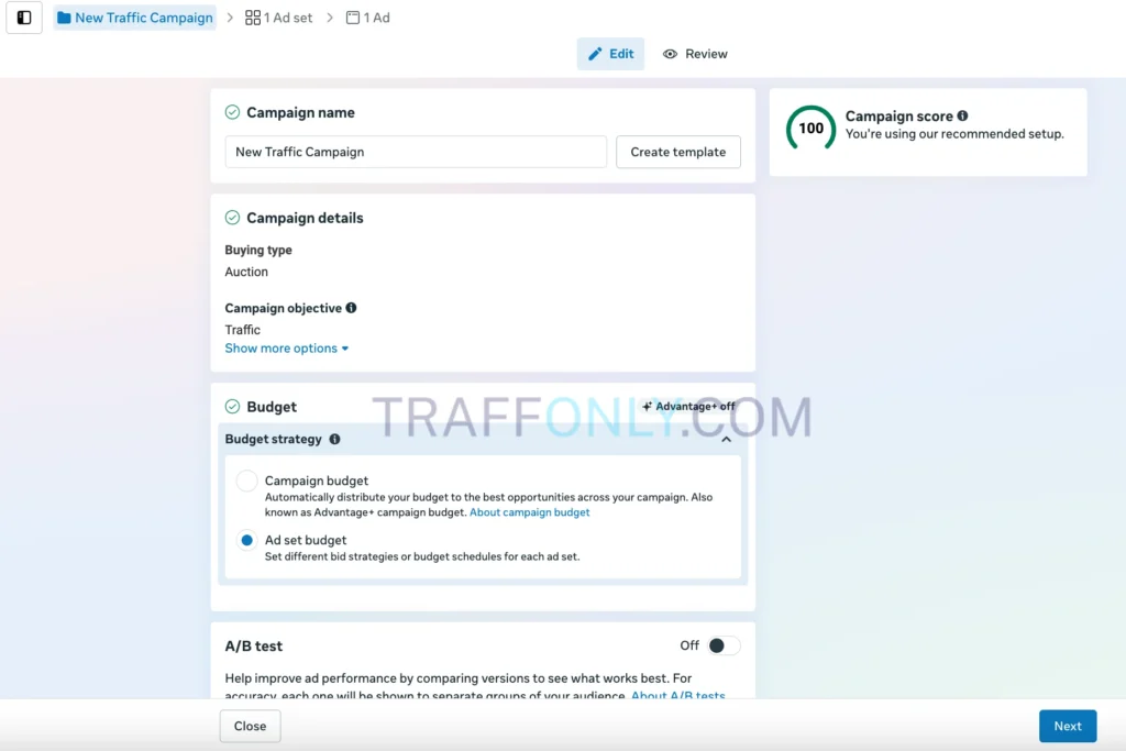 Структура кампании и группы объявлений Facebook Ads
