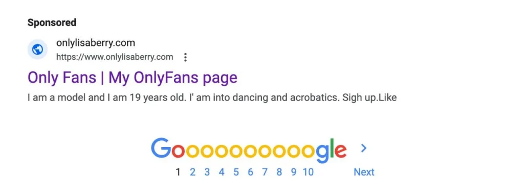 Объявление каталога моделей в поиске Google