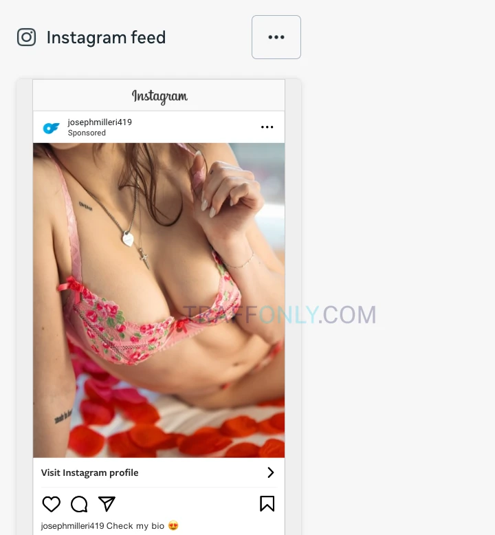Предпросмотр объявления в ленте Instagram
