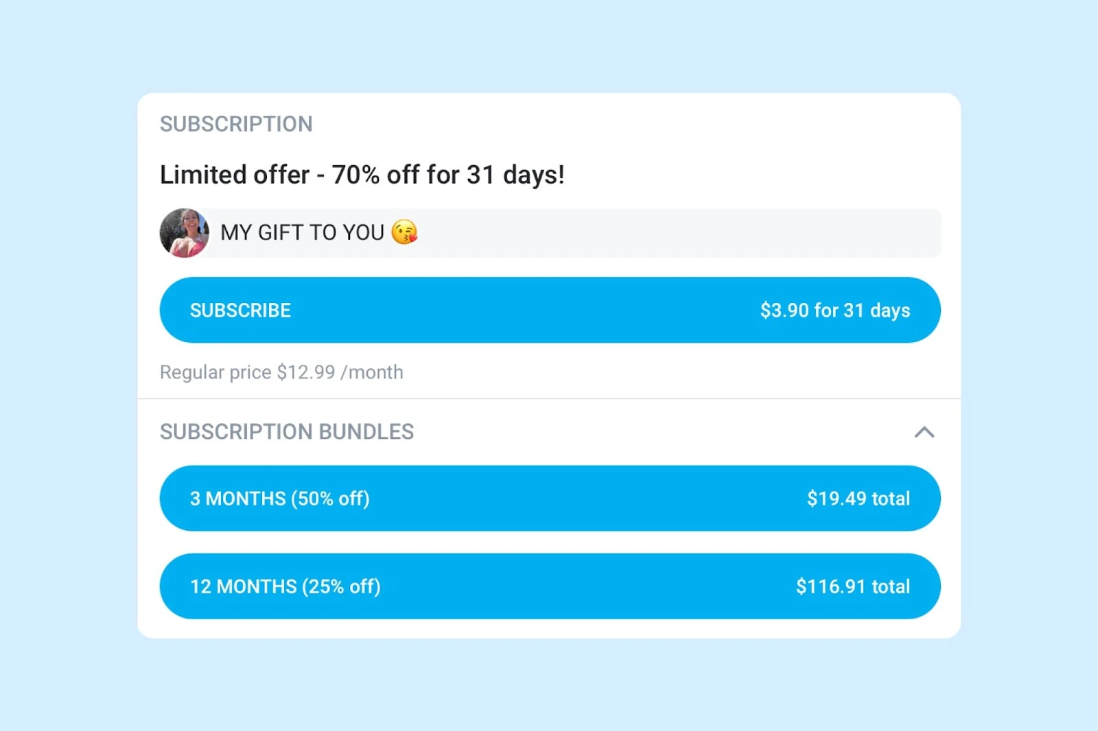 An OnlyFans subscription discount and subscription bundles