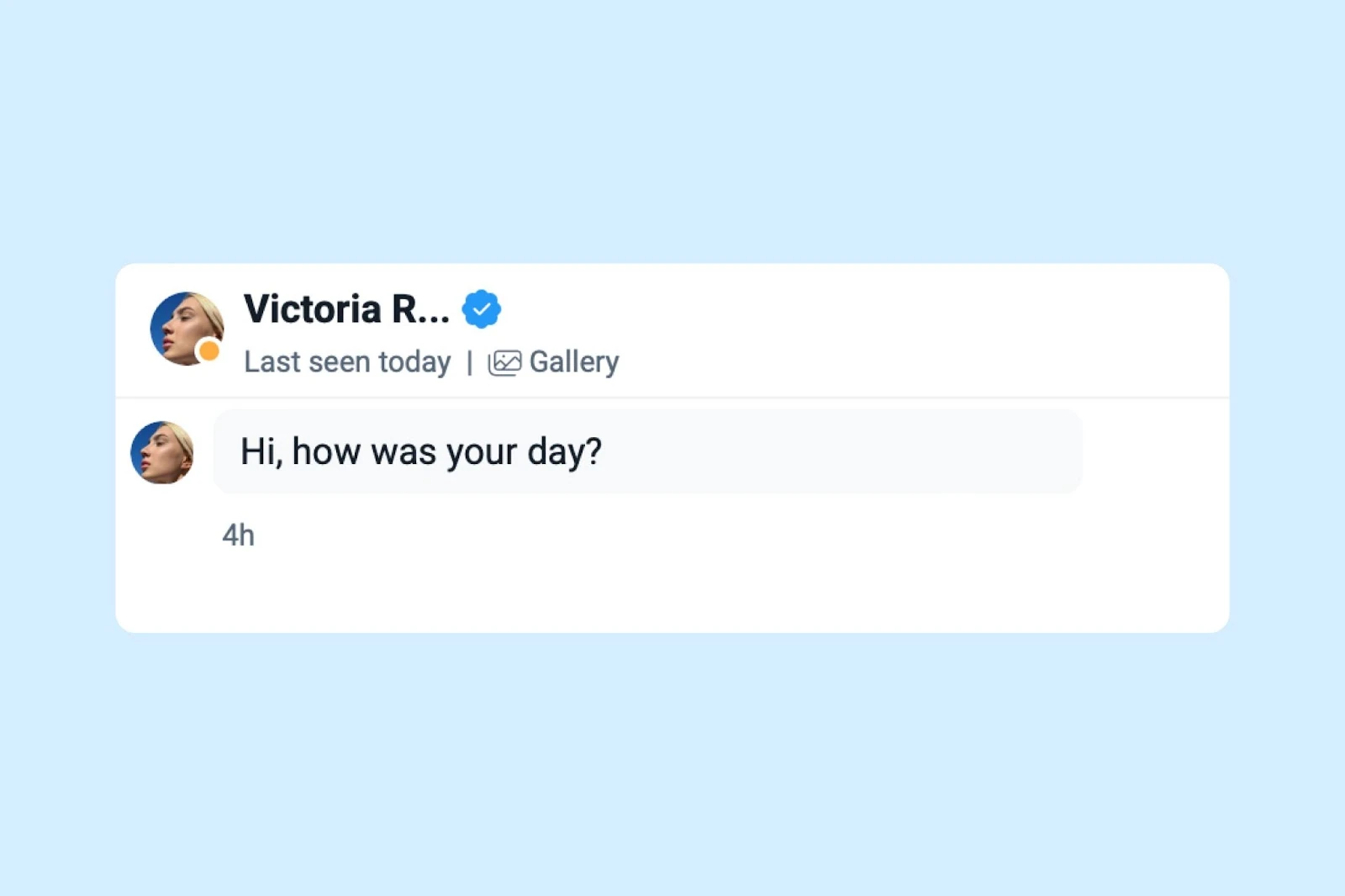 An example message to a subscriber in Fansly chat