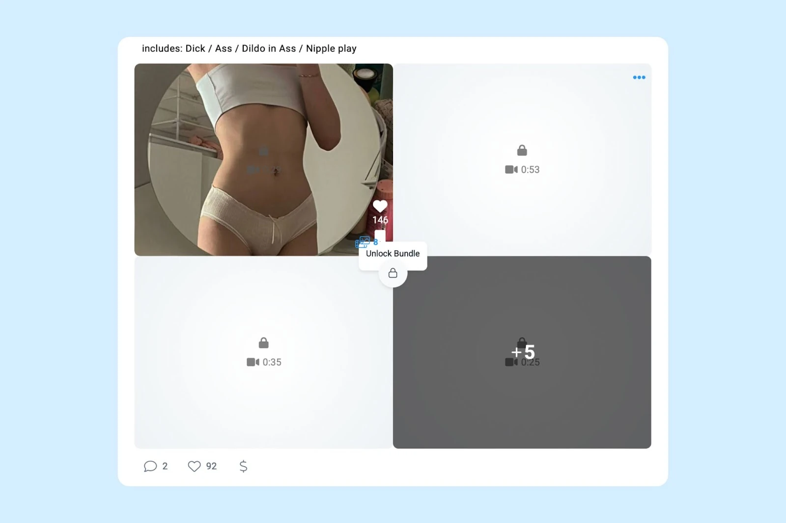 A Fansly post with a public preview and locked content