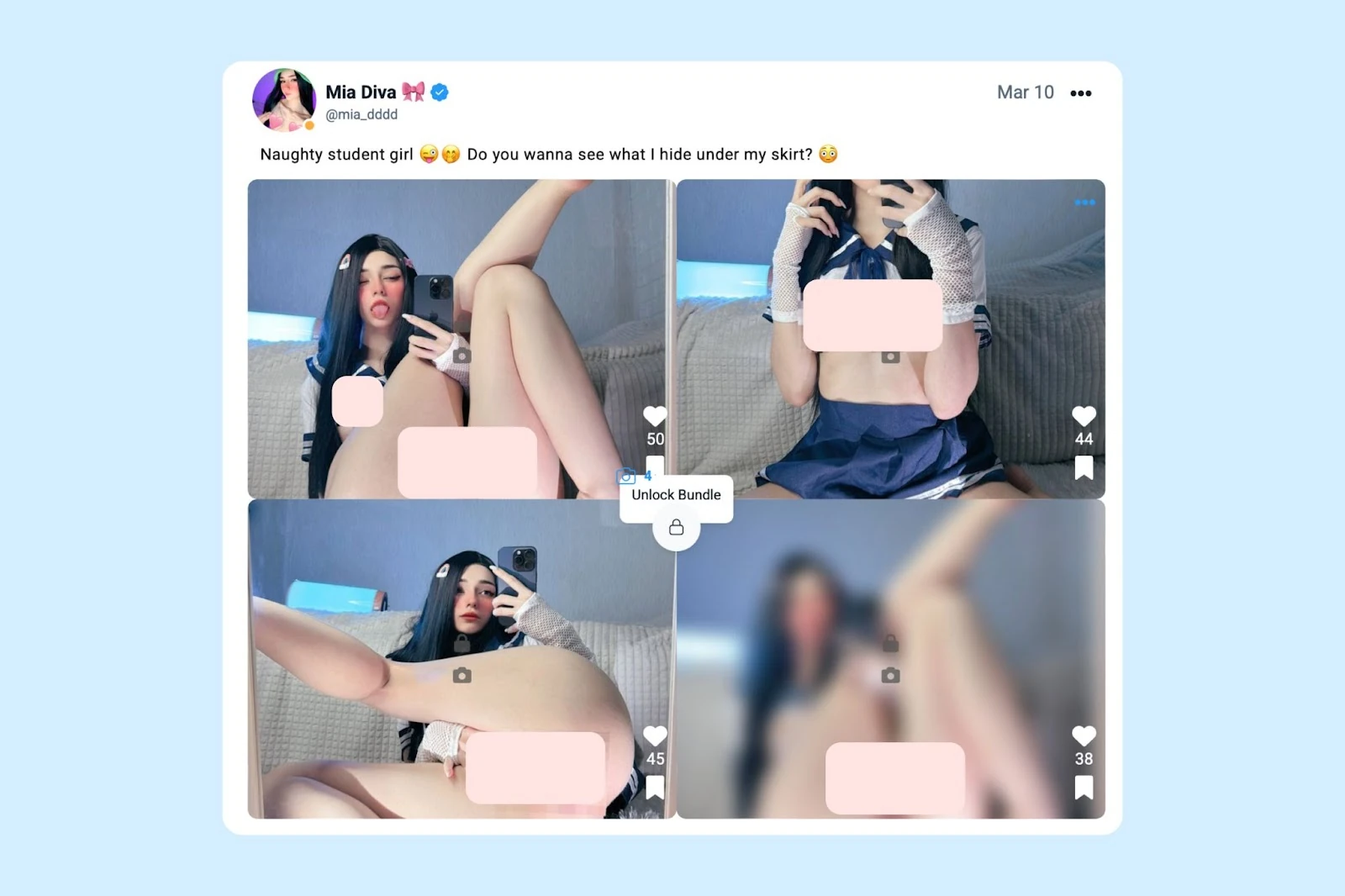 A Fansly post with a collage of public and locked images