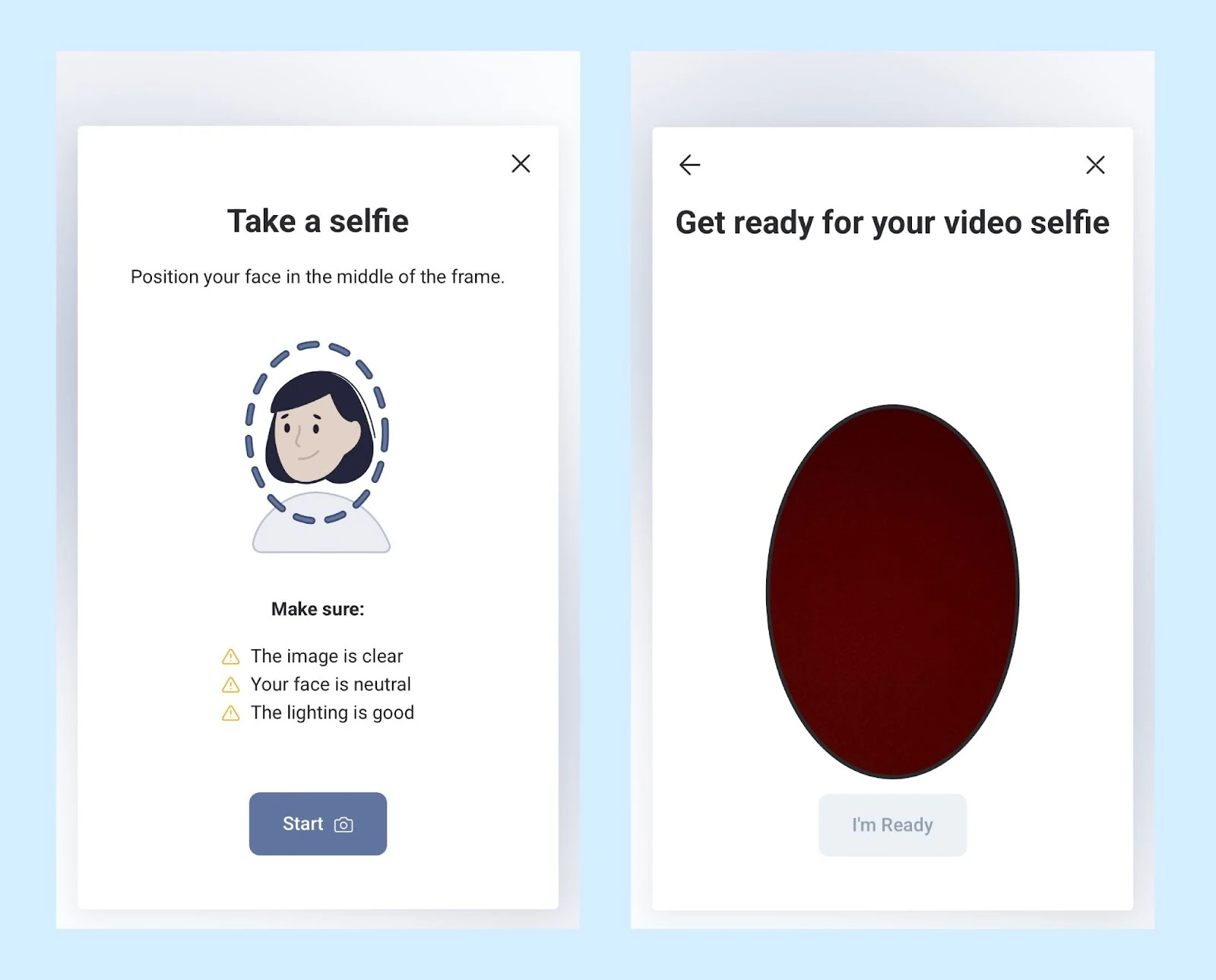 Selfie and video selfie instructions for Fansly verification