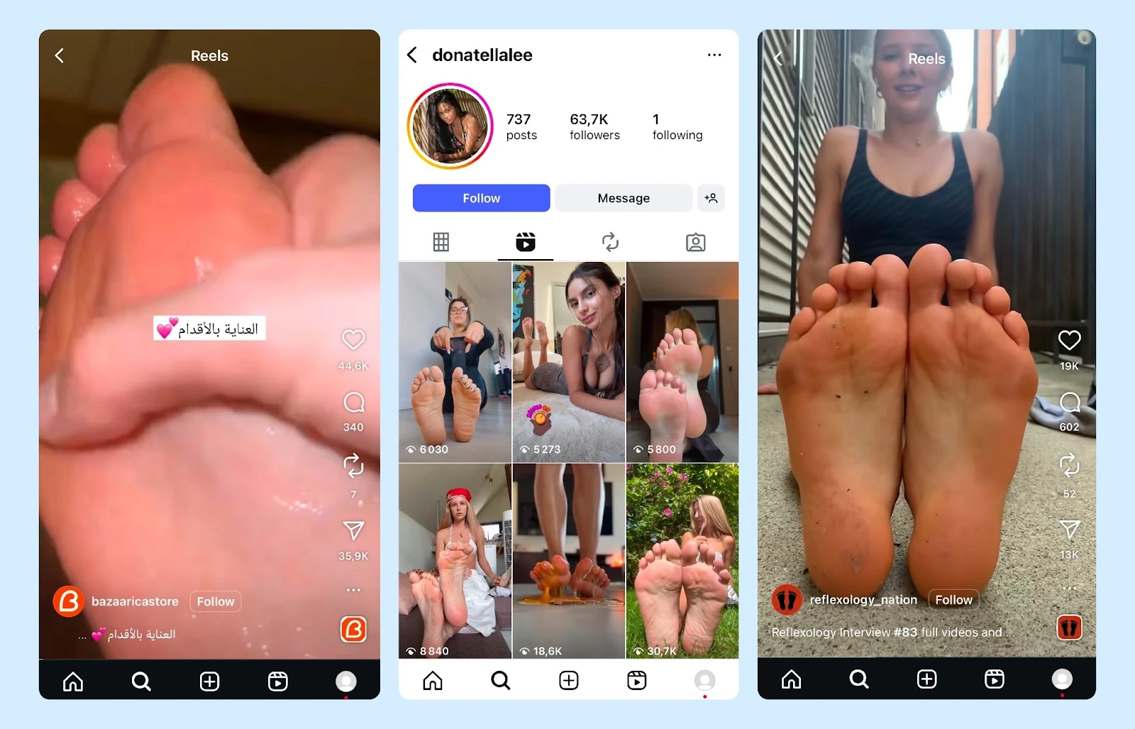Пример нишевого профиля и тематических Reels в Instagram