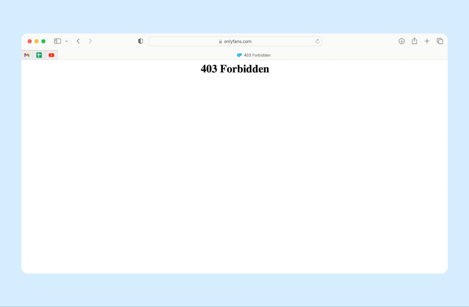 A 403 Forbidden error when opening a website