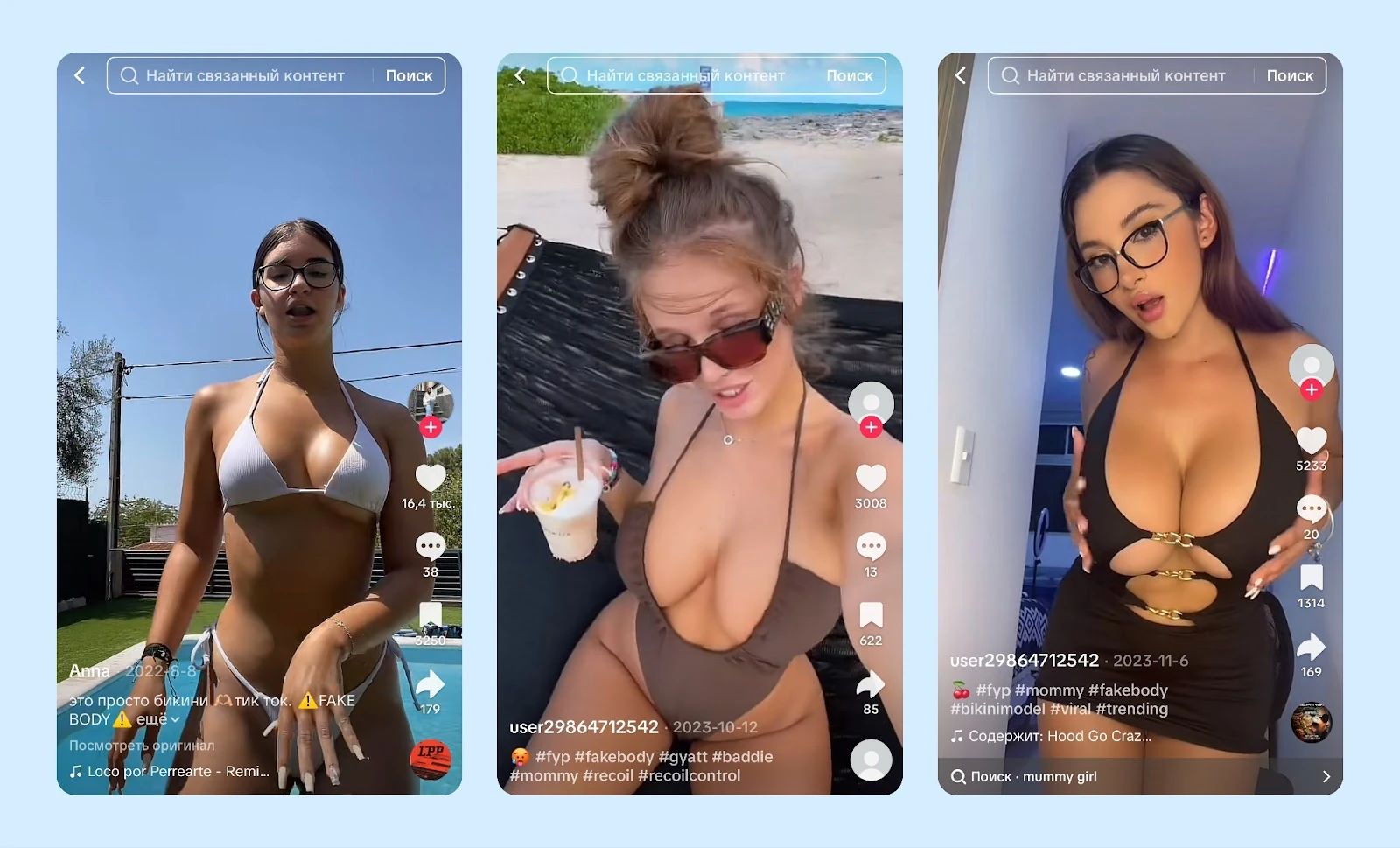 Examples of creator videos on TikTok