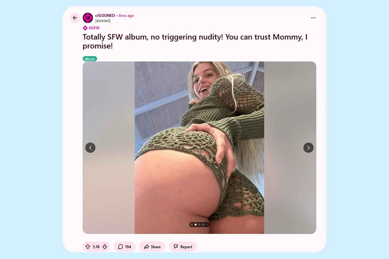 An example Fansly creator promotional post on Reddit