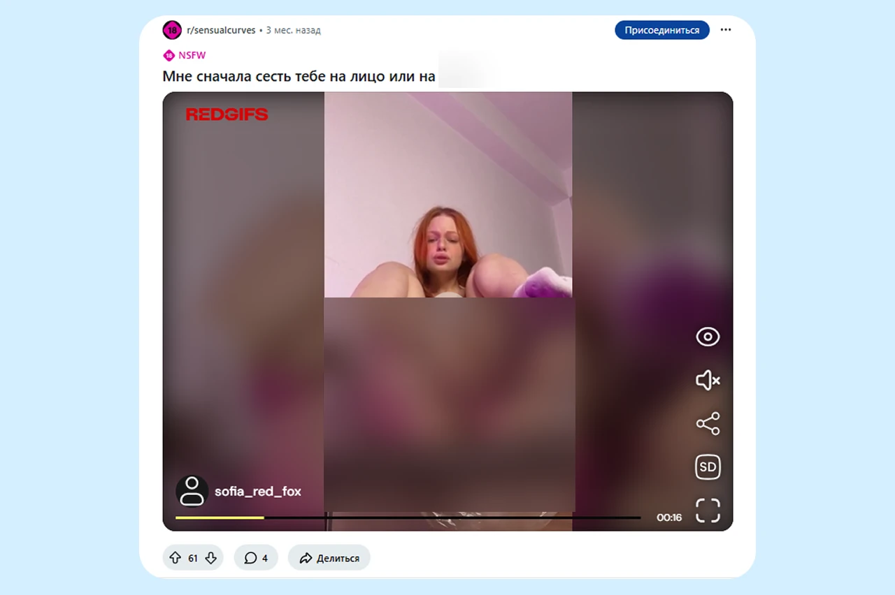 An example creator TikTok video in a Reddit post