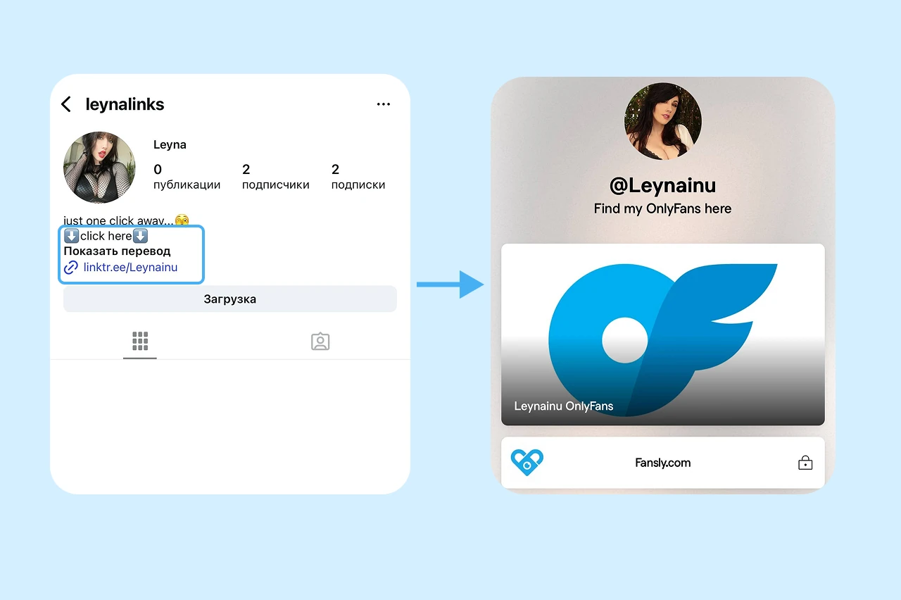 Directing Instagram visitors to Fansly through a link page