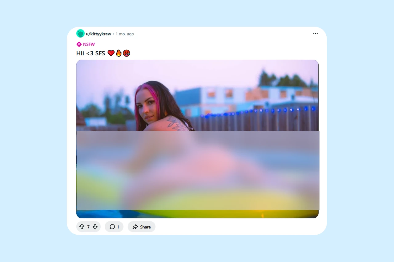 An example Fansly creator post on X