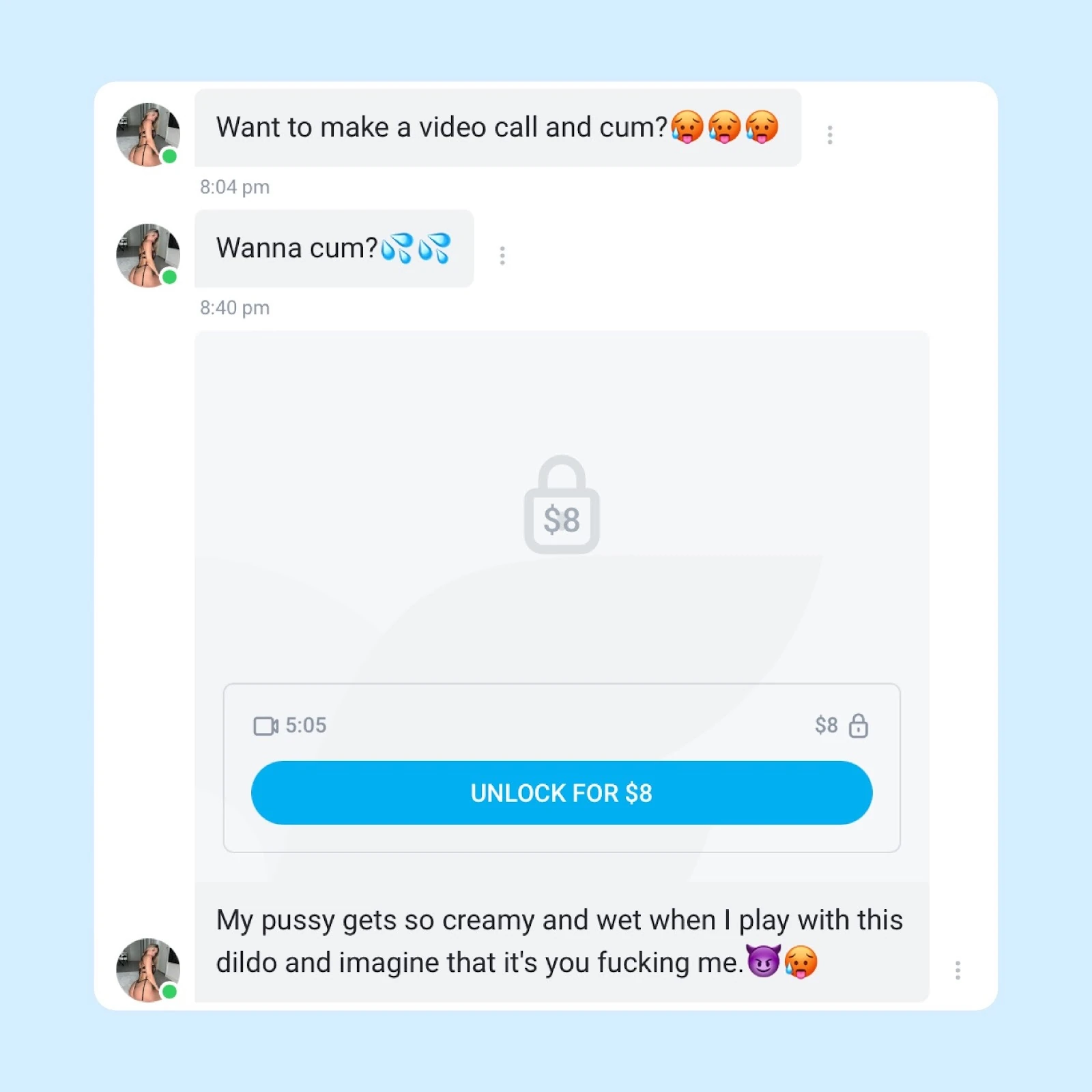 Пример сообщения OnlyFans с платным вложением