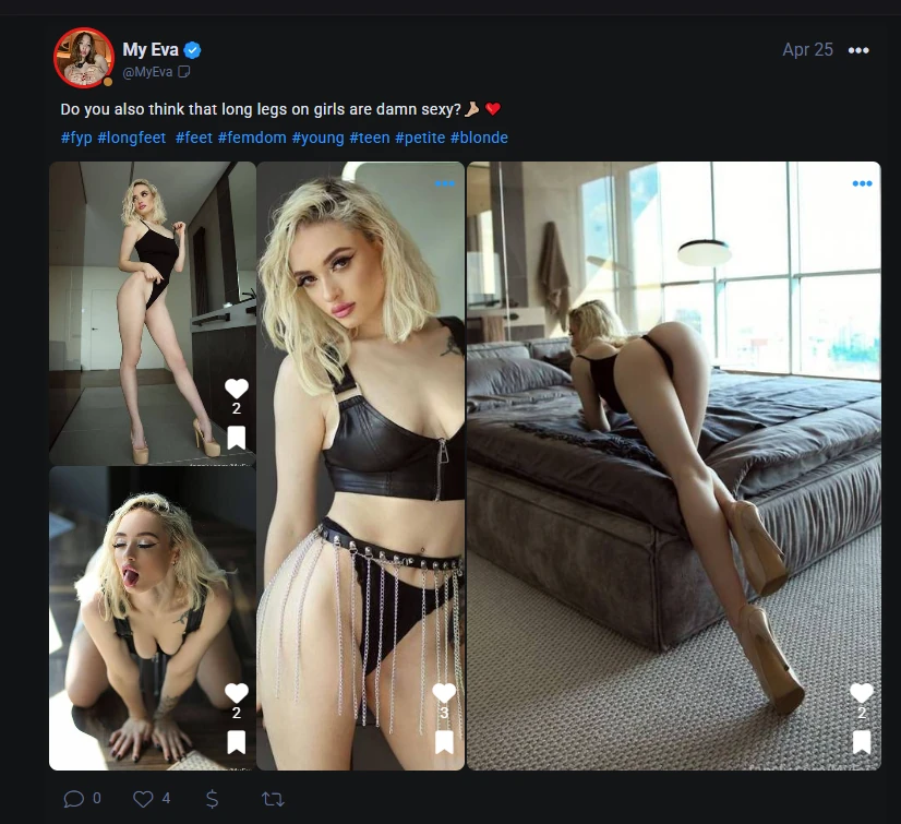 An example of creator profile promotion through a post on X